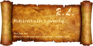 Rubinstein Levente névjegykártya