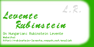 levente rubinstein business card